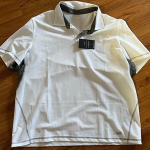 White and Grey Mens Golf Polo